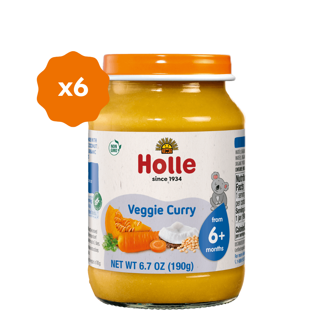 Image of Holle Baby Food Jar - Veggie Curry - 6 Jars